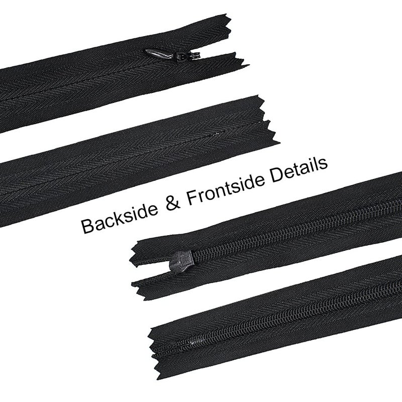 Renashed Nylon #3 Invisible Zippers 45pcs 21.5 Inch for Tailor Sewer Sewing Craft Crafter's Special Black - Image 5